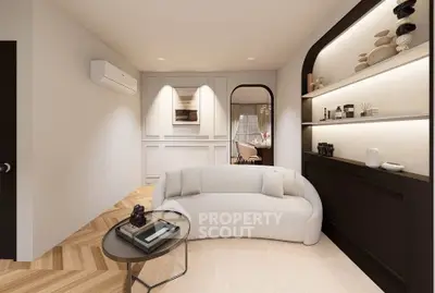 Modern living room with stylish furniture and elegant decor