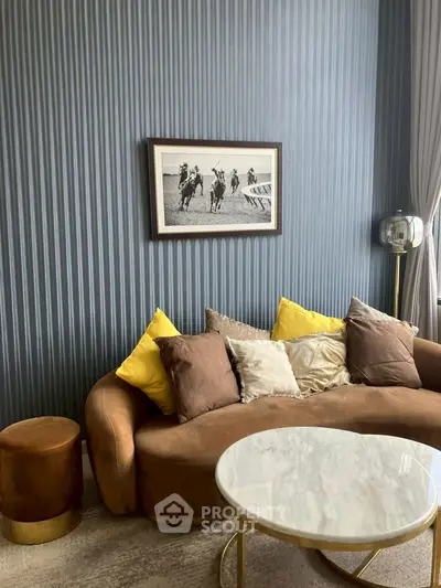 Stylish living room with modern decor and cozy seating area