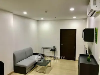 Modern living room with minimalist furniture and sleek design