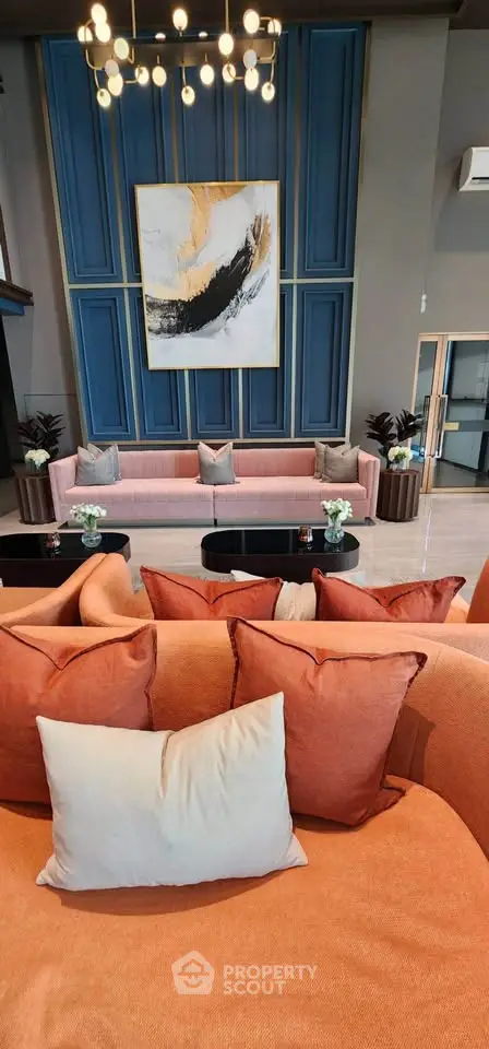 Luxurious modern living room with elegant decor and stylish furniture