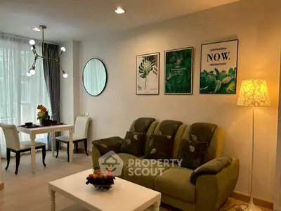 Stylish living room with modern decor and cozy seating area