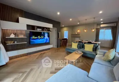 Spacious modern living room with stylish decor and open layout