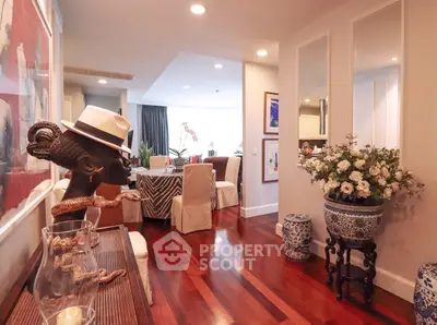 Elegant living room with stylish decor and hardwood floors, perfect for modern living.