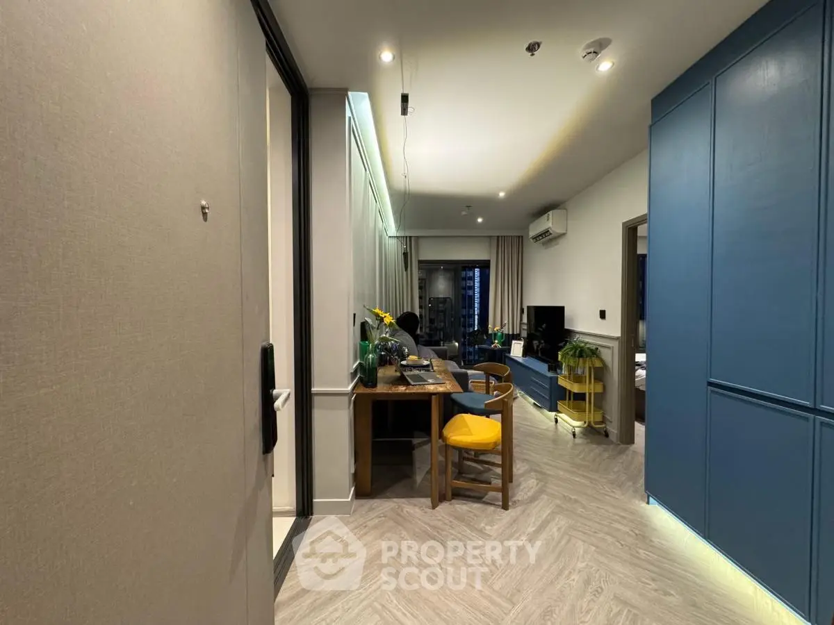 Modern living room with stylish decor and open layout