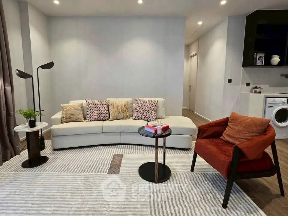 Stylish modern living room with cozy seating and elegant decor