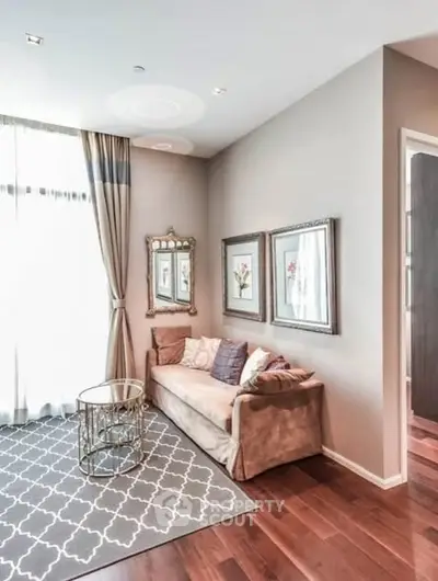 Elegant living room with stylish decor and natural light