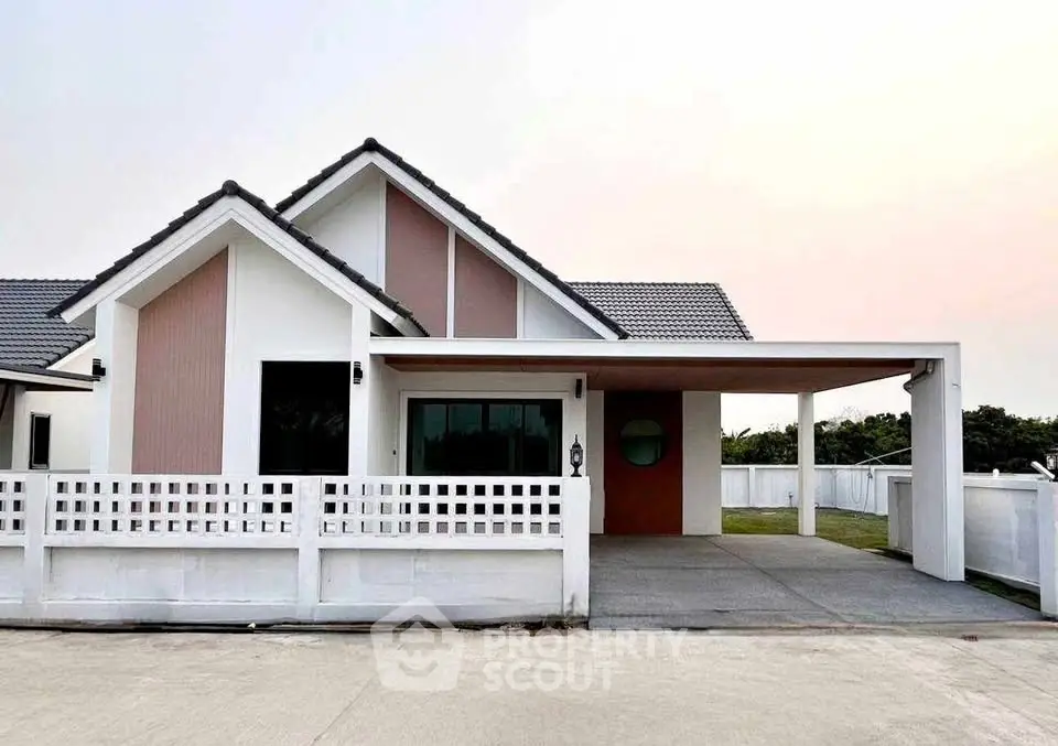 Charming modern house with spacious driveway and elegant facade