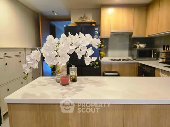 Modern kitchen with elegant countertop and stylish appliances