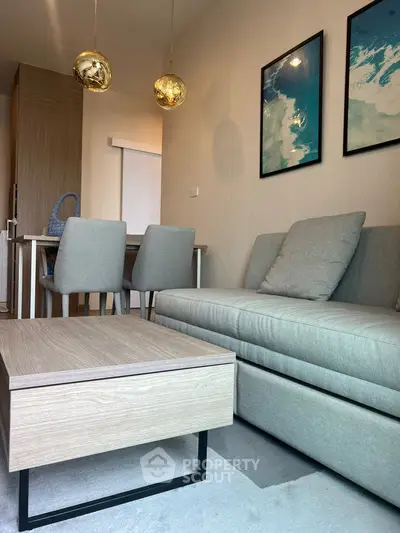 Modern living room with stylish decor and comfortable seating