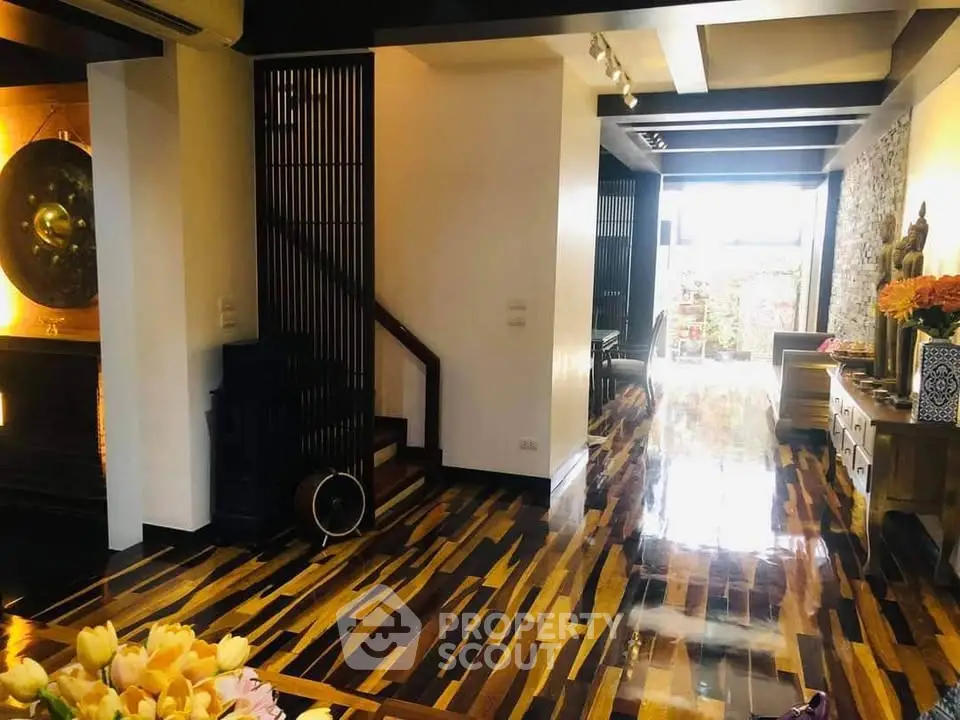 Stunning modern interior with polished wooden floors and elegant decor