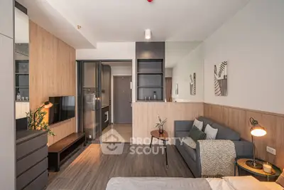 Modern living room with stylish decor and cozy ambiance
