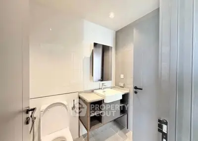 Modern bathroom with sleek design and contemporary fixtures