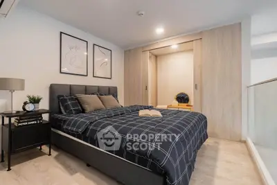 Modern bedroom with stylish decor and cozy ambiance