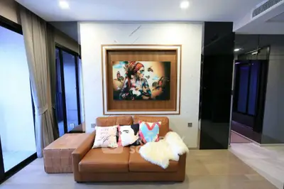 Stylish living room with modern decor and cozy seating area