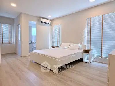 Spacious modern bedroom with natural light and minimalist design
