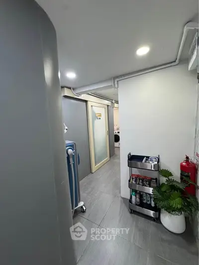 Modern hallway with sleek design and practical storage solutions