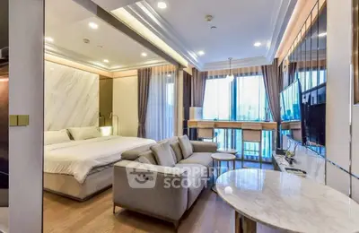 Luxurious modern studio apartment with elegant decor and spacious layout
