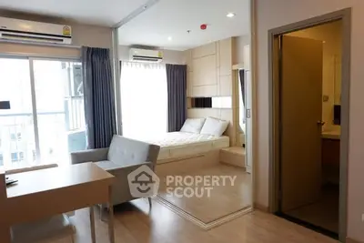 Modern studio apartment with open layout and natural light