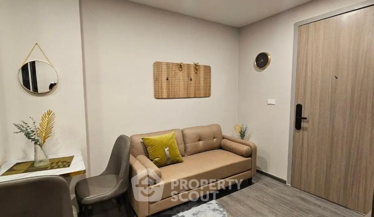 Cozy living room with modern decor and stylish furniture