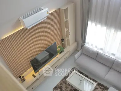 Modern living room with stylish decor and natural light