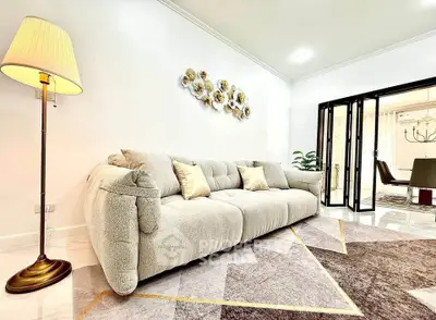 Luxurious living room with plush sofa and elegant decor