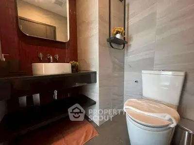 Modern bathroom with sleek fixtures and elegant design