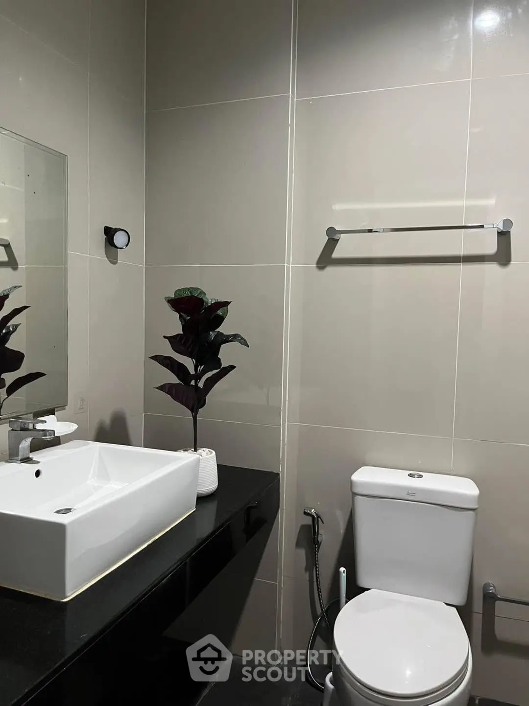 Modern bathroom with sleek fixtures and elegant design