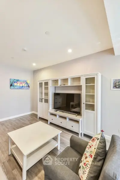 Modern living room with stylish furniture and elegant decor