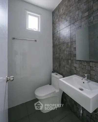 Modern bathroom with sleek design and natural light