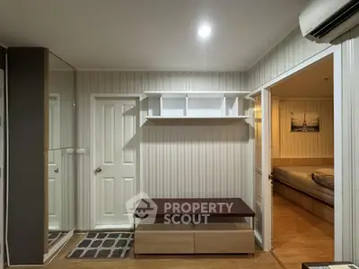 Cozy bedroom with modern decor and built-in storage solutions