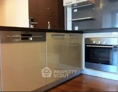 Modern kitchen with sleek cabinetry and built-in appliances