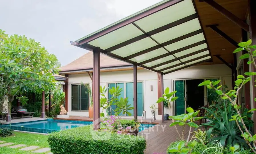 Luxurious villa with private pool and lush garden, perfect for serene living.