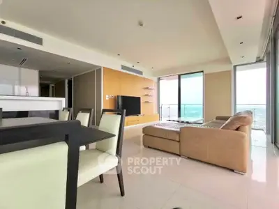 Spacious modern living room with open layout and stunning views