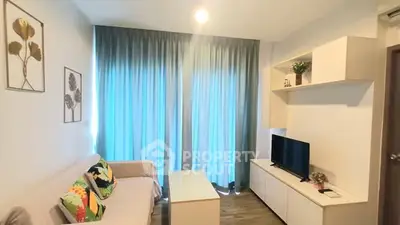 Modern living room with stylish decor and natural light