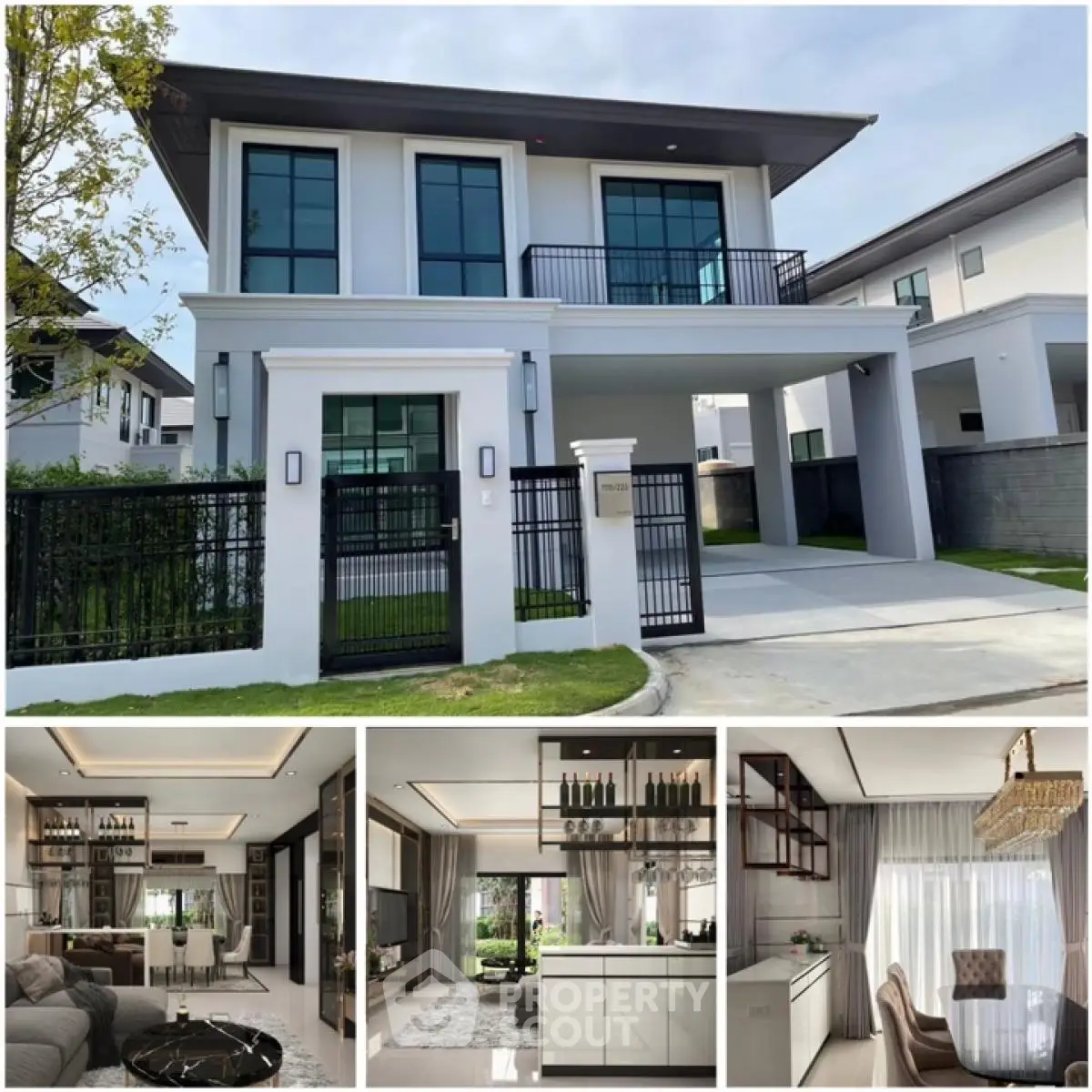 Luxurious modern two-story house with spacious interiors and elegant design