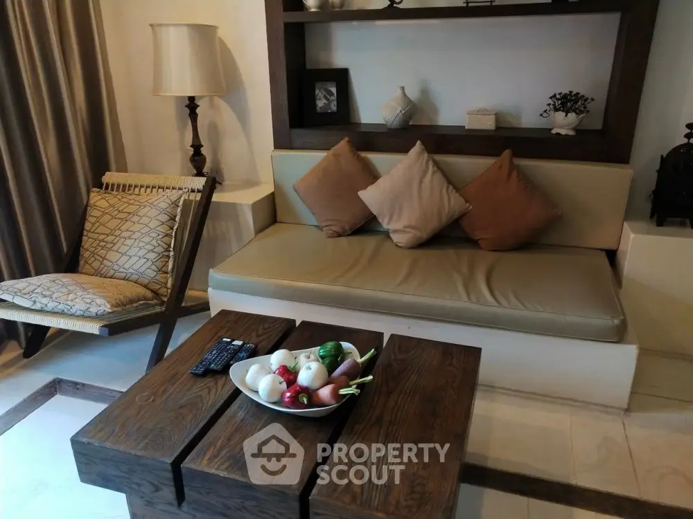 Cozy living room with stylish furniture and decorative accents