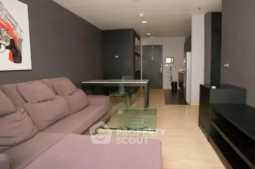Modern living room with stylish furniture and open layout