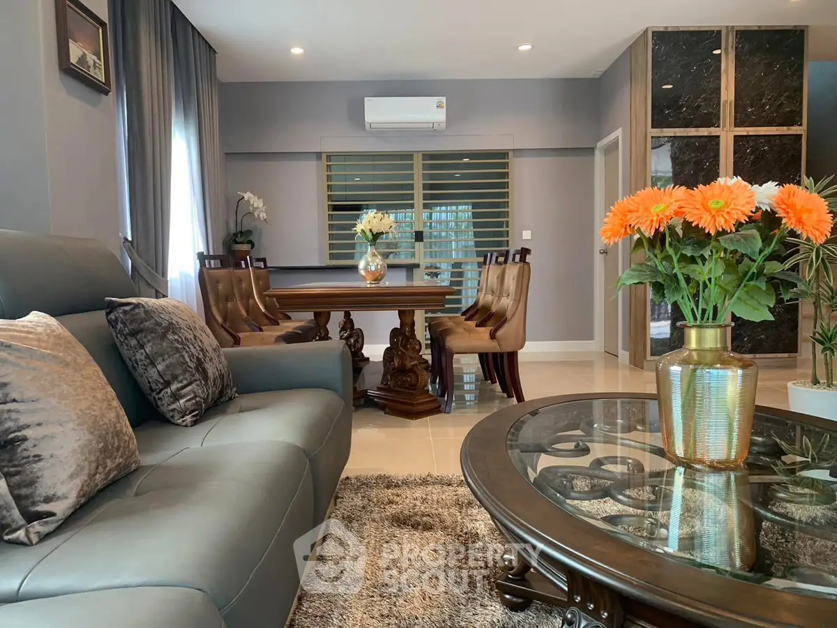 Luxurious living room with elegant furniture and stylish decor