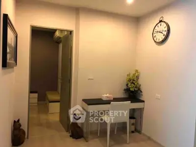 Cozy study nook with desk and chair, perfect for productivity in a modern home.