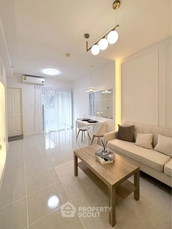 Modern living room with elegant decor and natural light