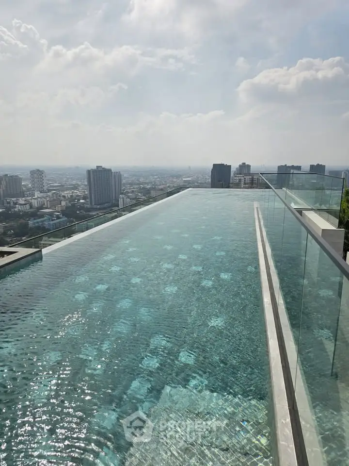 Stunning rooftop infinity pool with breathtaking cityscape views, perfect for luxury living.