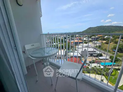 Charming balcony with stunning panoramic view, perfect for relaxation and enjoying the outdoors.