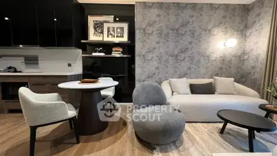 Modern living room with stylish furniture and elegant decor