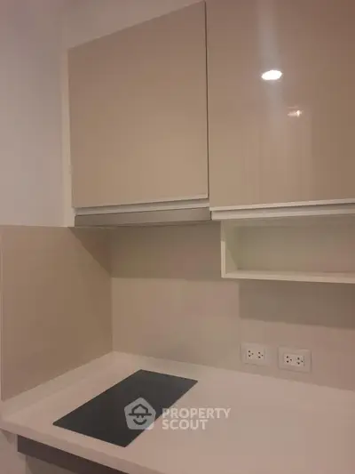 Modern kitchen with sleek cabinetry and electric cooktop