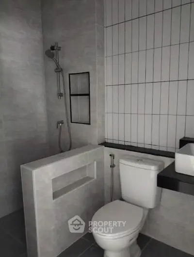 Modern bathroom with sleek design and contemporary fixtures