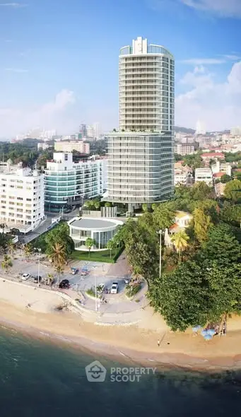 Stunning beachfront high-rise building with panoramic ocean views