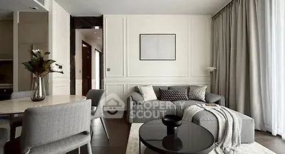 Modern living room with elegant decor and cozy seating area