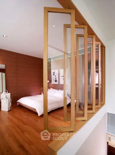 Luxurious modern bedroom with elegant design and cozy ambiance