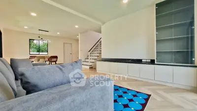 Spacious modern living room with stylish decor and open layout