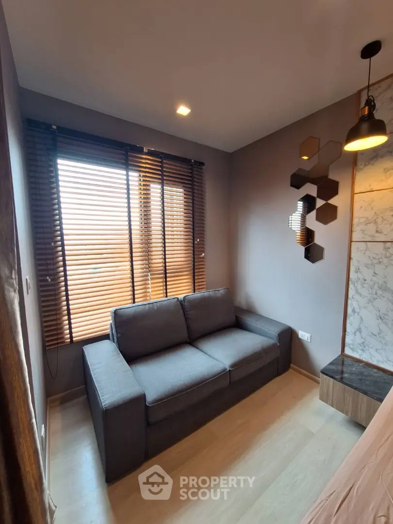 Modern living room with stylish decor and natural light